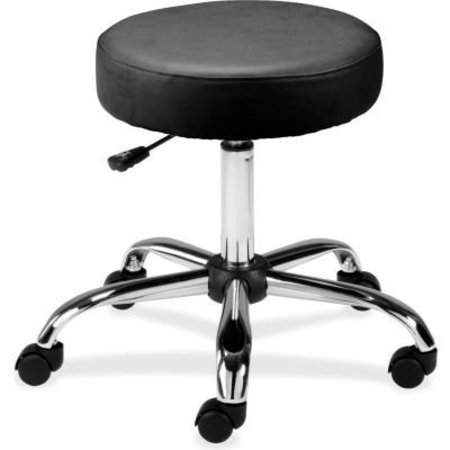 SP RICHARDS Lorell® Round Vinyl Stool, 16" Diameter Seat, Black LLR69513